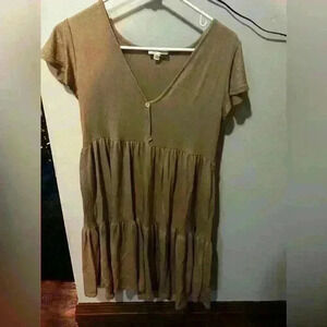 See You Monday Babydoll Top Size Large Tan
